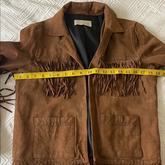 western native Brown Suede Fringe Jacket vintage - Picture 7 of 17
